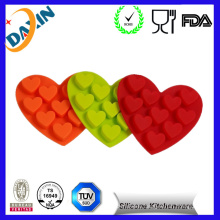 Heart-Shape Silicone Ice Cube Tray with Logo Printing